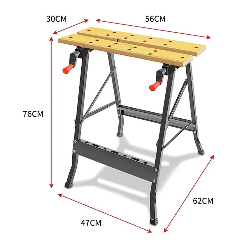 Multi Adjustable Workbench Woodworking Hardwood Work Bench for Workshop DIY Office Home Use Woodworking Worktable