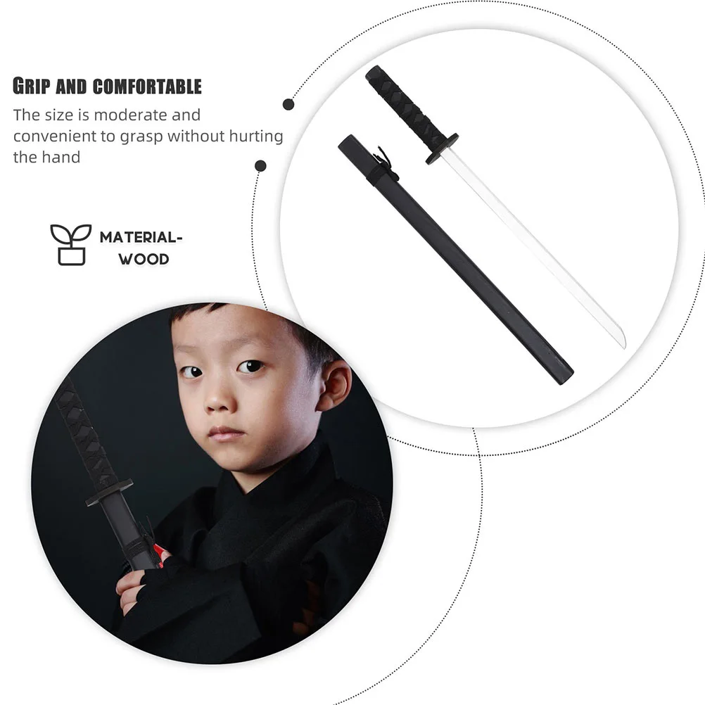 

2Pcs Black Japanese Samurai Sword Toys Cosplay Party Props Halloween Kids Playthings