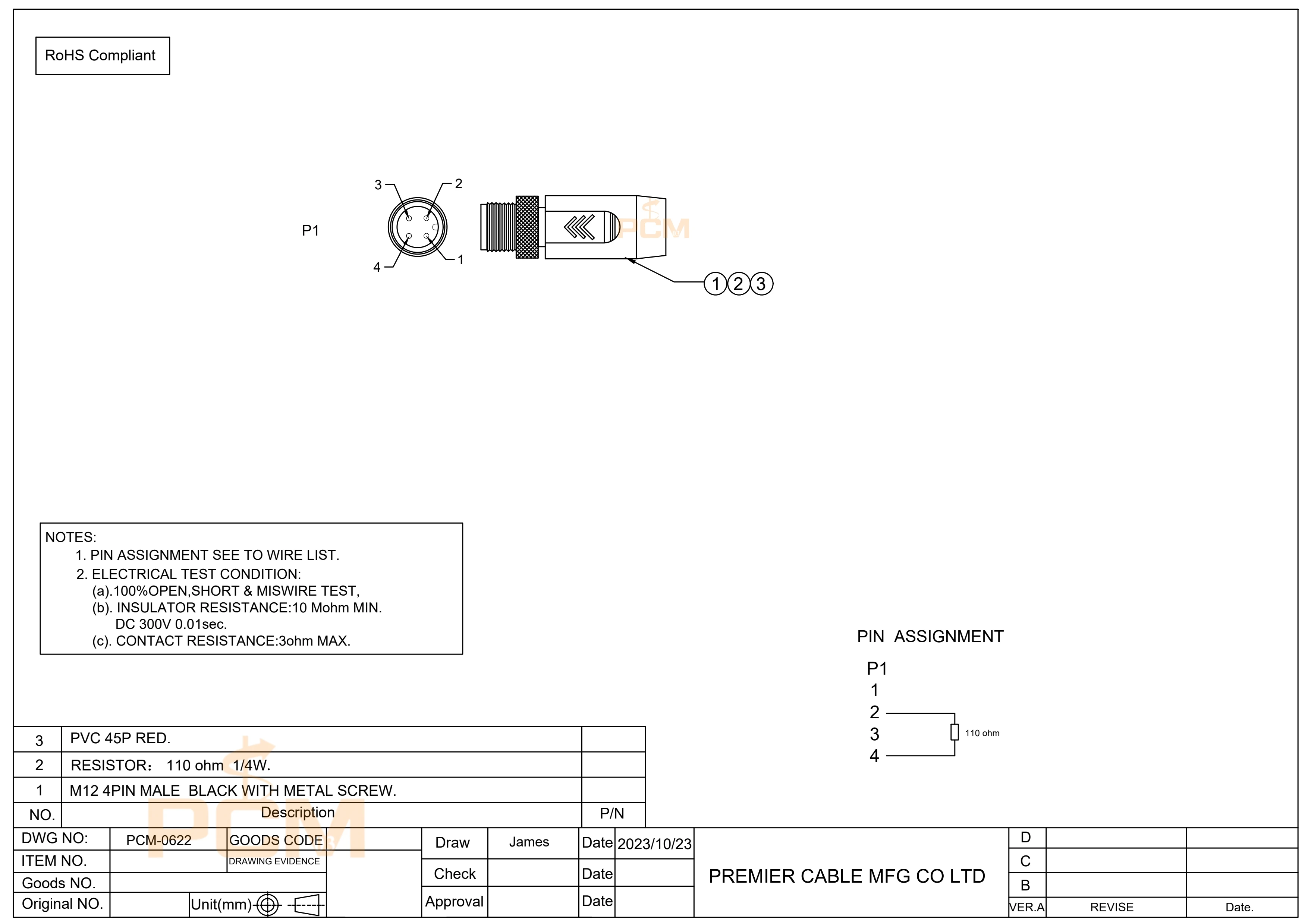 CC-Link M12 4 Pin Connector 110Ω Terminator، مقاوم إنهاء مقاوم للماء لشبكات Mitsubishi CC-Link IE TSN/Fieldbus