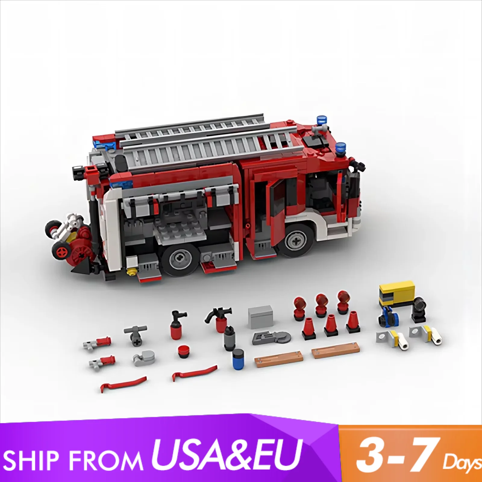 

1019PCS City Fire Truck Technik Architecture Modular building block Assembly Collection Model Kit,Gifts for Adults Kids