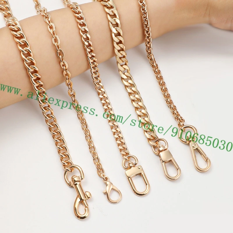 

Stainless Metal Alloy Links Chain Bag Strap For Designer Lady Handbag Women Purse Pochette Polished Shine Golden Silvery