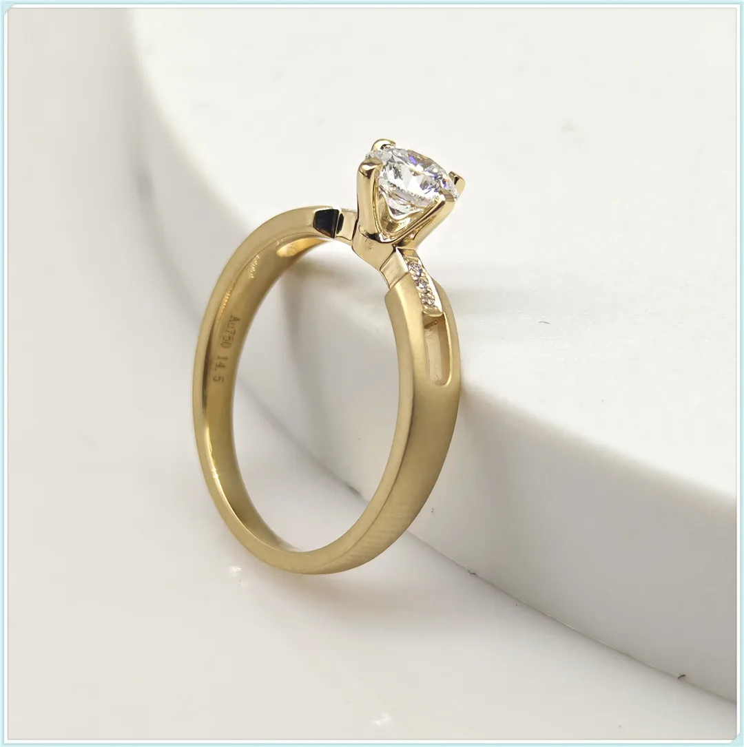 

Золотое кольцо 14 карат с выращенным в лаборатории бриллиантом 0.6 карата, обручальное кольцо «Мост любви» с четырьмя крапанами для женщин, ювелирное изделие с бриллиантом IGI CVD HPHT, платиновое кольцо на заказ