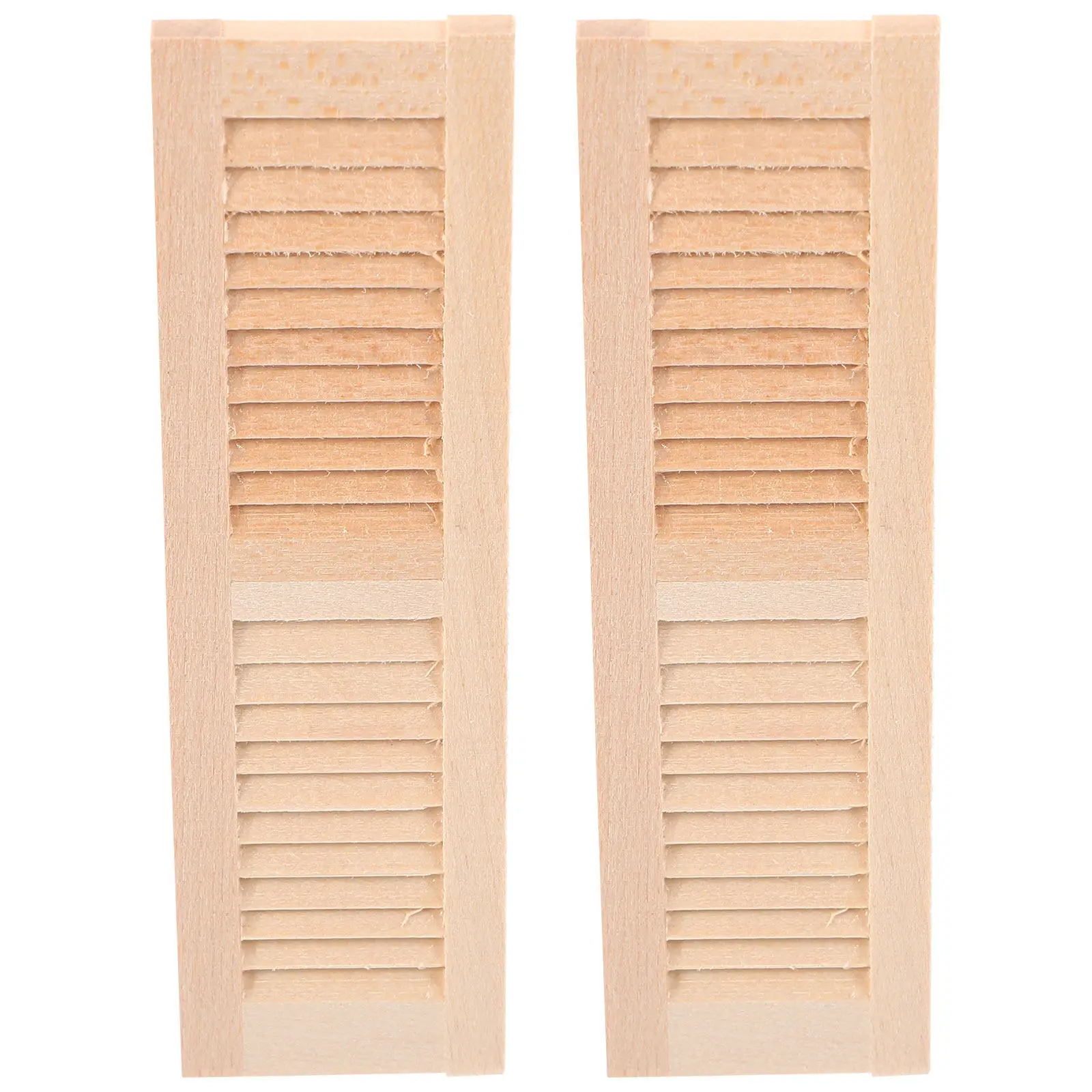 

2Pcs Miniature Shutters Wooden Window Shutter Accessories Decorative Mini House Ornaments DIY Tiny Plantation Shutters