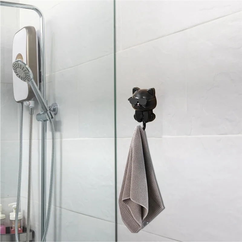 خطاف مفاتيح على شكل قطة لطيفة من TAIGH، سلسلة مفاتيح على شكل قطة، خطاف معطف للقطط، خطاف معطف لاصق على شكل قطة لطيف، خطاف حائط للمعطف #6