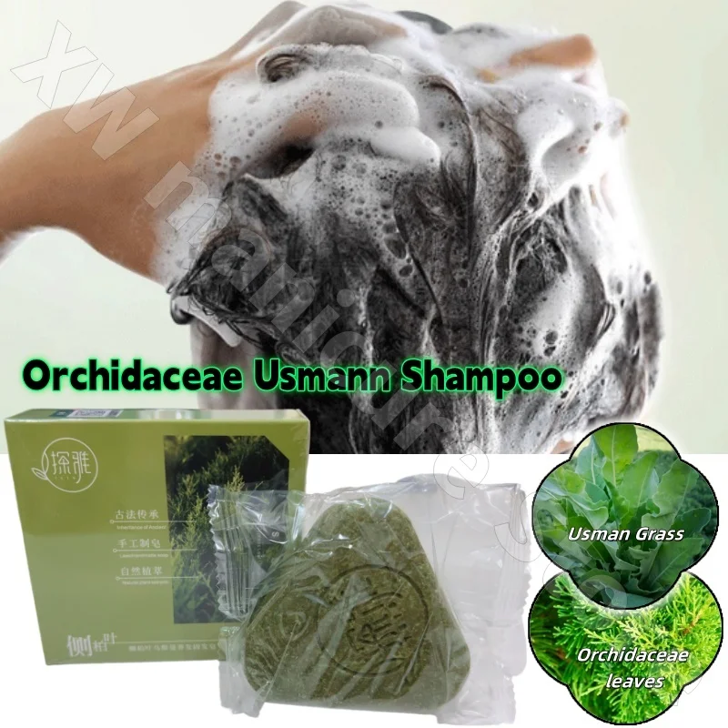 Tanya Orchidaceae Usman Herbal Hair Care Shampoo Cleansing Face Soap Herb Pure Handmade Essential Oil Soap 120g