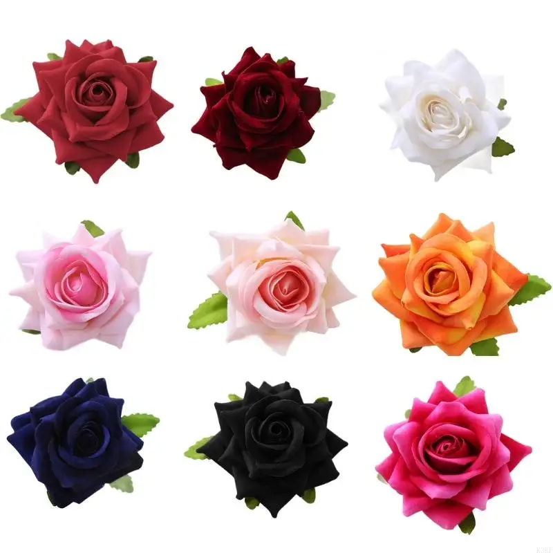 

K3KF Rose Hair Clip Rose Brooch Pin Bride Brooch Pin Bride Flower Hair Clip For Women Flower Hairpin Flower Brooch Pin