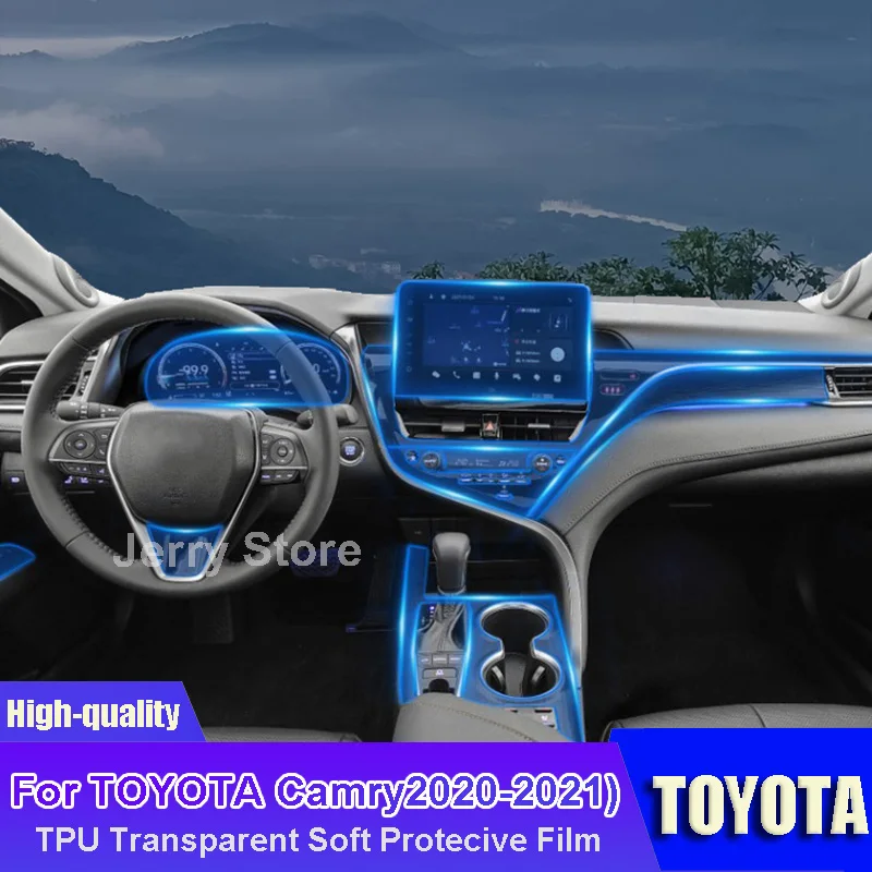 

For TOYOTA Camry 2020-2021 Car Interior Center Console Transparent TPU Film Protective Anti-scratch Car Sticker Accessories