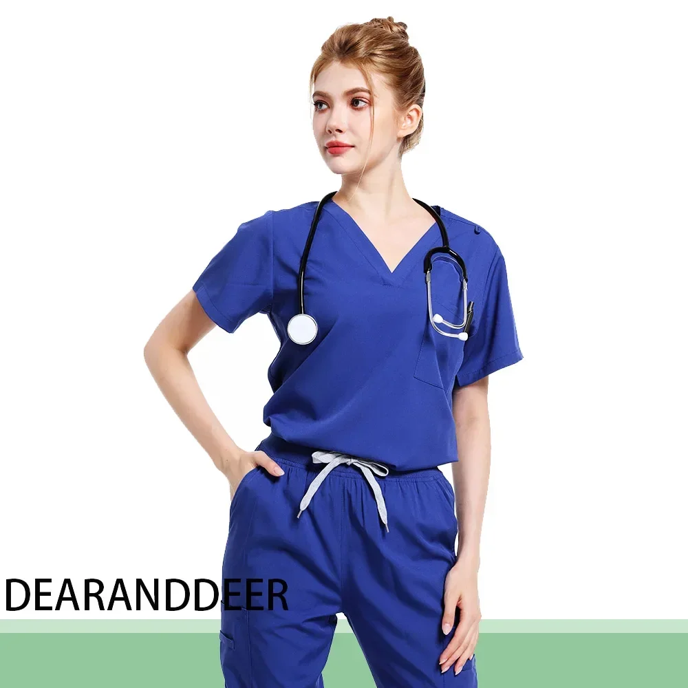 Pet Grooming Doctor Uniforms Non-sticky Hair Nurse Women Thin and Light Fabric Medical Clothes for Summer Clinical Uniform Woman