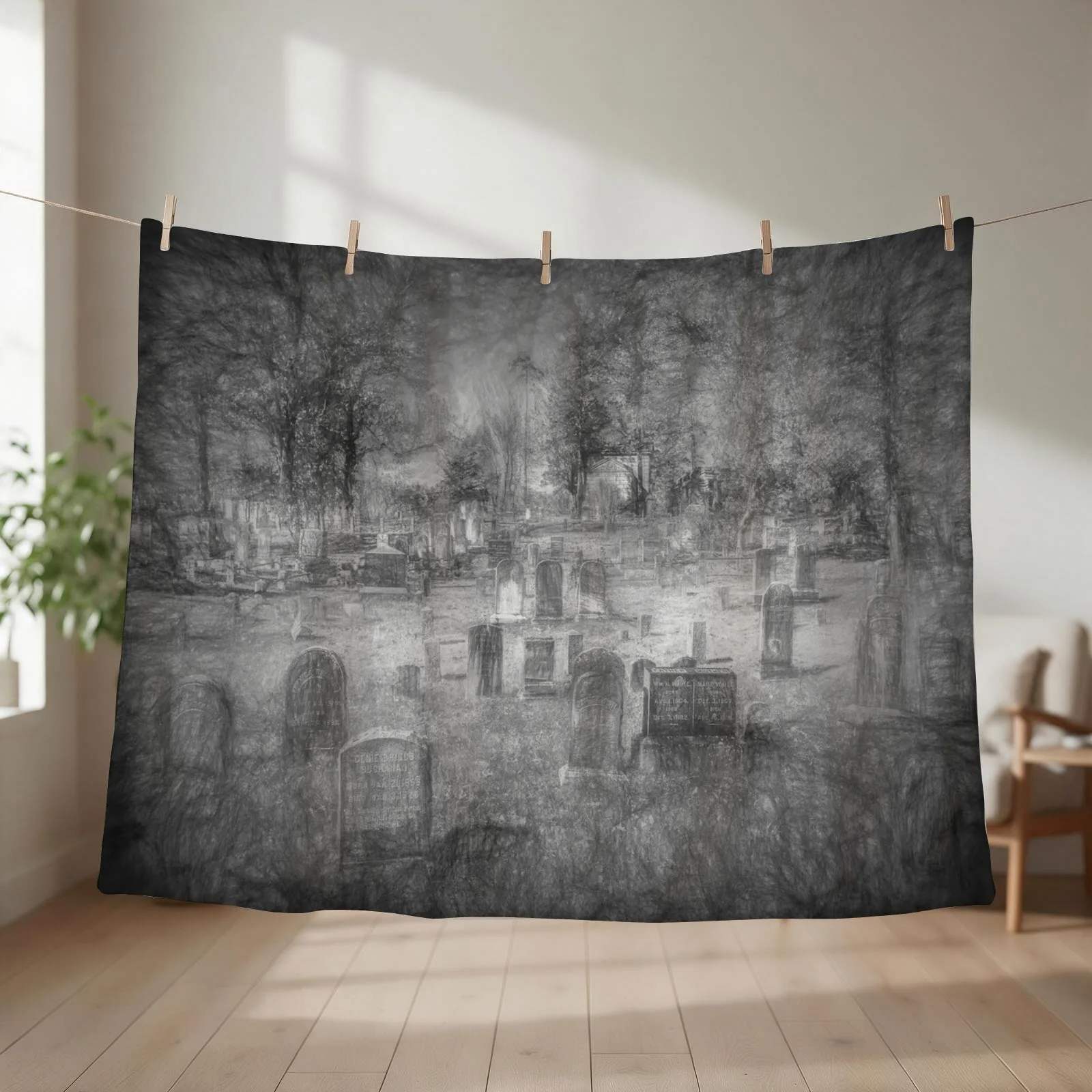 Haunted Sleepy Hollow Throw Blanket couch cozy soft plush fuzzy picnic outdoor blanket