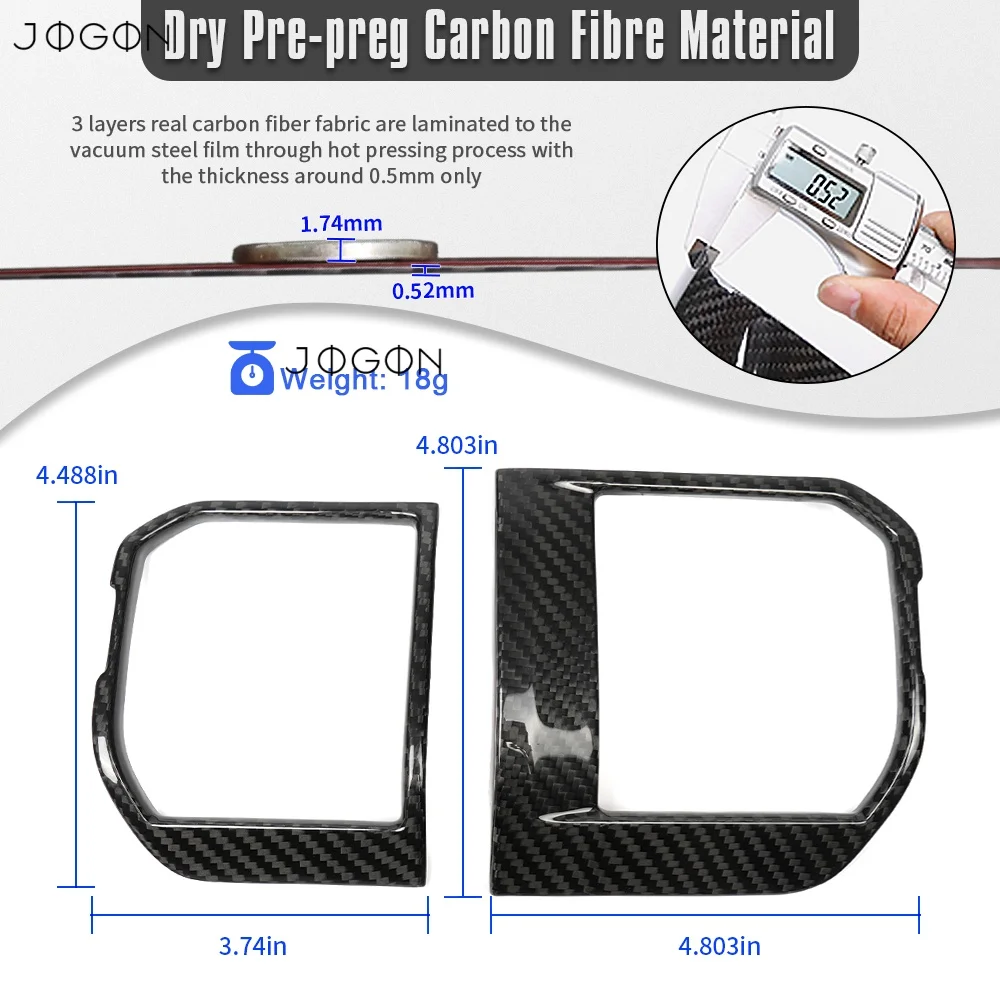 Dry Carbon Fiber Car Interior Dashboard Side AC Vent Outlet Cover Overlay For Ford F150 Raptor R Lariat 2021 Up Accessories