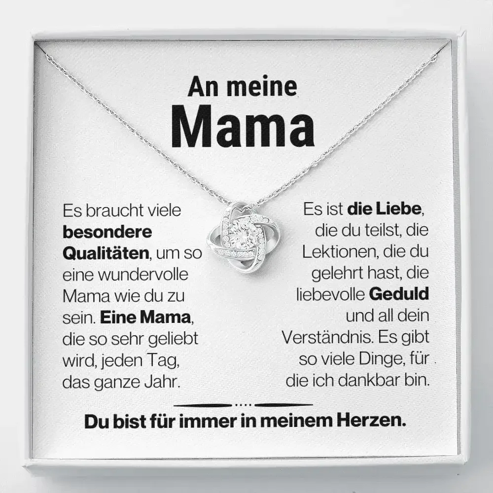 Liebesknoten Halskette für Mama Germany To My Mom Gift Necklace Women 2023 Love Knot Heart Necklaces Christmas Day Gifts GM15