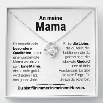 Liebesknoten Halsketteonk Mama Alemania a mi mamá collar de regalo mujeres 2023 amor nudo corazón collares regalos del día de Navidad GM15
