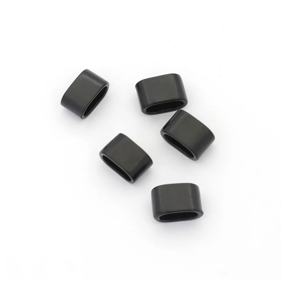 Image of Wirtschafts 5 teile/paket Elliptische Loch Legierung Zubehör Für Schmuck Machen Schwarz Silber Farbe Metall Perlen DIY Armband Halskette