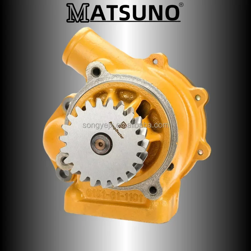 Komatsu Excavator PC300-3 PC400-5 D60-11 Engine 6D125 Construction Machinery Parts Engine Water Pump 6151-61-1101 6151-61-1105