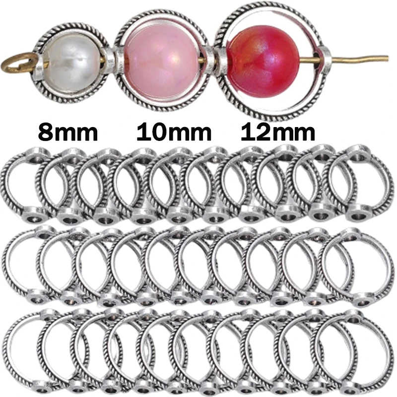 

10-100 шт. античное серебро цвет 8/10/12 мм бусины кольцо-разделители бусины Кепка DIY браслет бусины для изготовления ювелирных изделий поиск аксессуаров