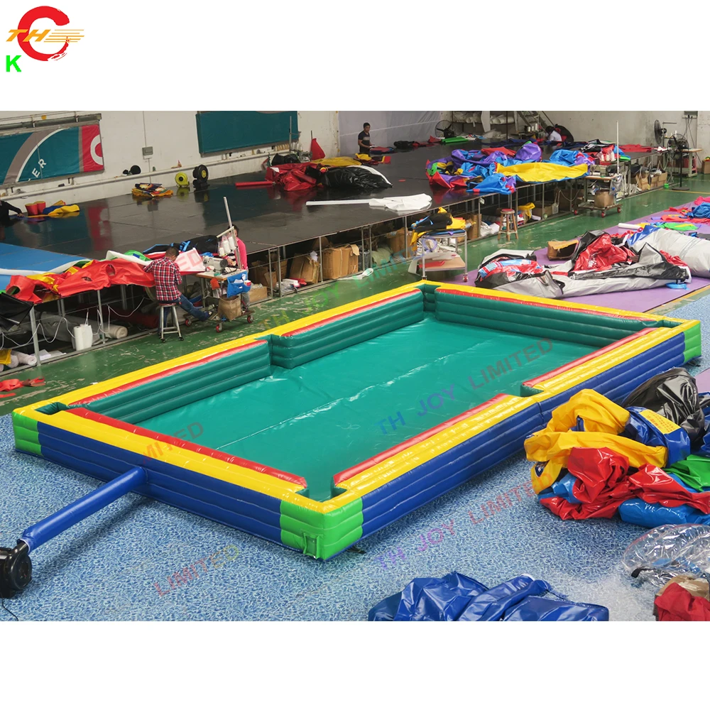 Fast Air Shipping Inflatable Snooker Pool Table Inflatable Snooker Football Billiards Ball Table Carnival Games