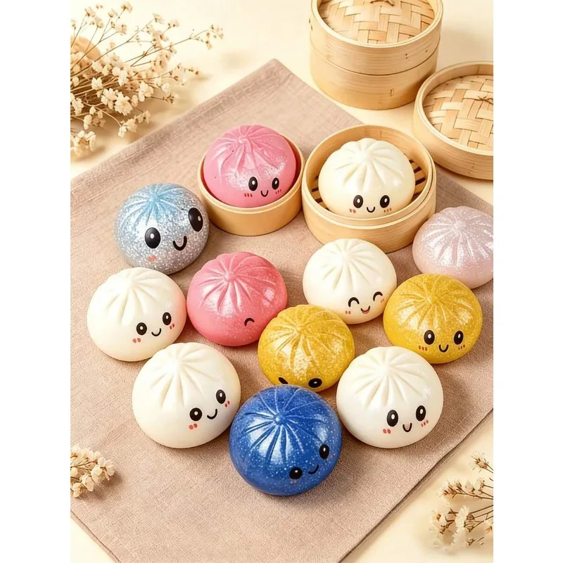 

Steamed Bun Dumpling Squeezing Toy, Soft Slow-Rebound Stress Ball, Transformable Bread, Handcrafted Soft Toy, Relaxing