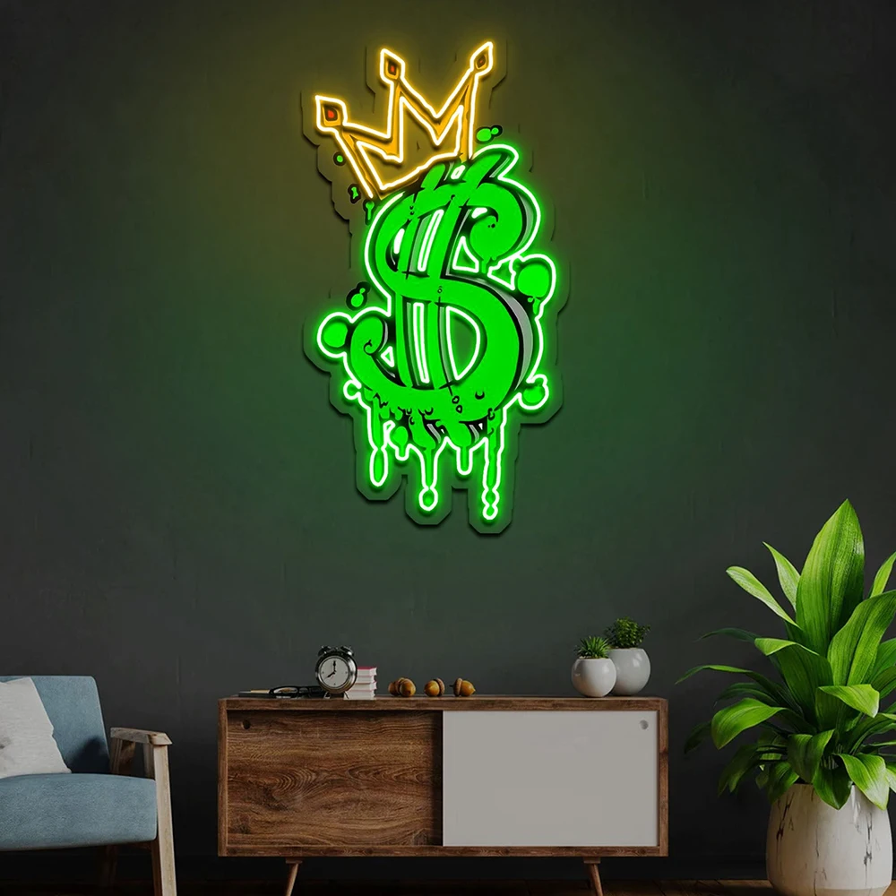 

Cash Is King Neon Sign Living Room Office Room Home Wall Hangings LED Neon Light Bar Pub Wall Decor Custom Neon Signs