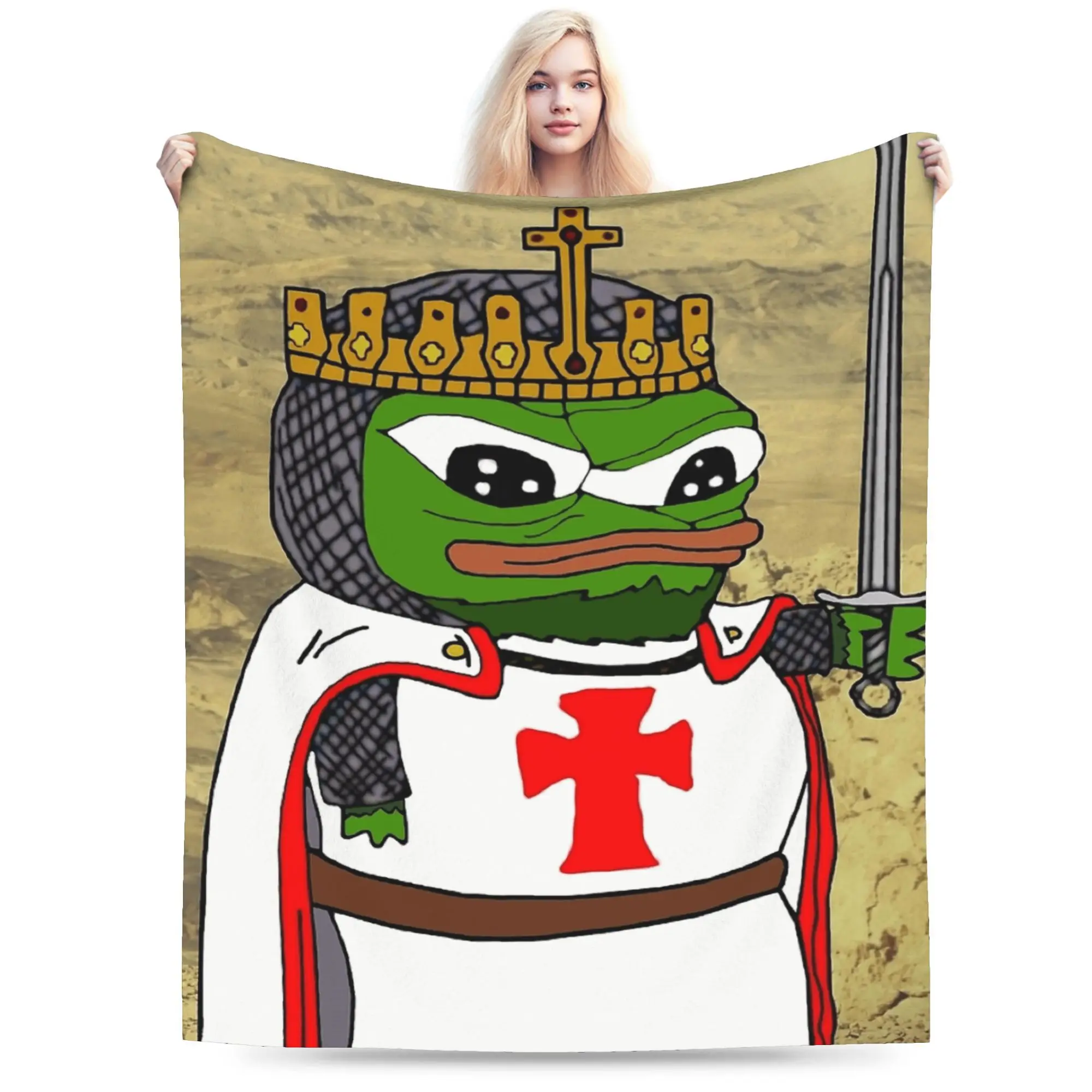 Fancy Pepes Frog  Blanket  Warm Soft Pattern Plush Throw Blanket For Child Couch Chair Sofa Bed Flannel Bedspread Bed Cover