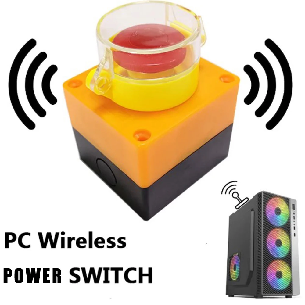 Desktop Computer Power ON/OFF Switch Wireless PC Motherboard Boot Button for Gaming Room Decoration