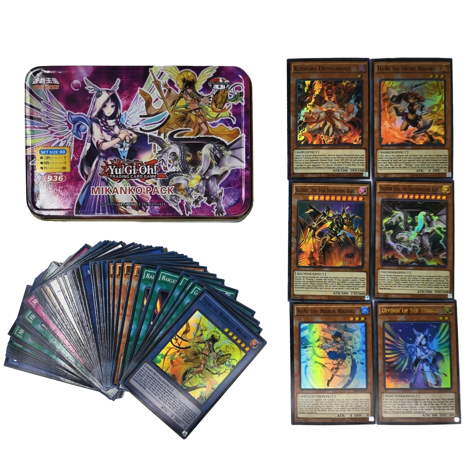 Yu Gi Oh Cards MIKANKO PACK Card Deck English TCG Holographic Golden White Dragon Duel Game Collection Card with Tin Box