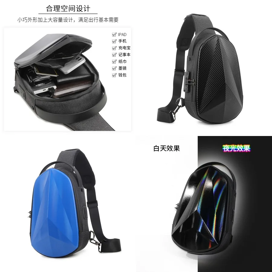 

【Новый стиль】Новинка - корейская стильная сумка на одно плечо, повседневная многофункциональная сумка для мужчин и женщин, водонепроницаемая, с USB-портом, через плечо, cy