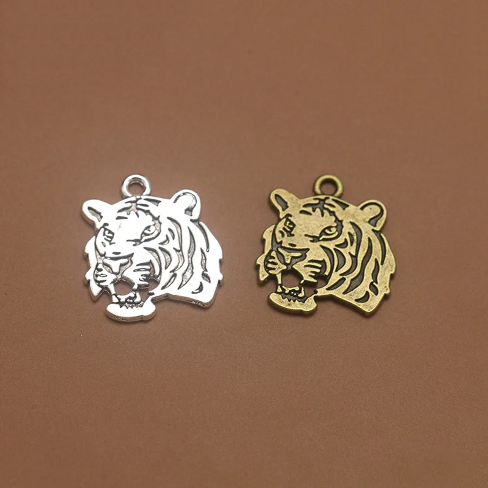 

30Pcs Tiger Head Pendant Alloy Charms Stylish DIY Jewelry Making Necklace Bracelet Crafts Eye-Catching Gift Alloy Pendant Charm