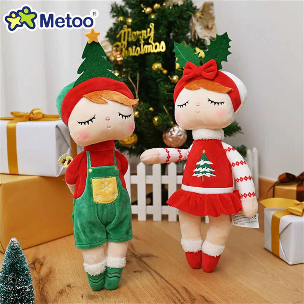 Metoo Angela Bonecas de pelúcia de Natal, brinquedos de pelúcia macios fofos para bebês e crianças, presentes de feriado