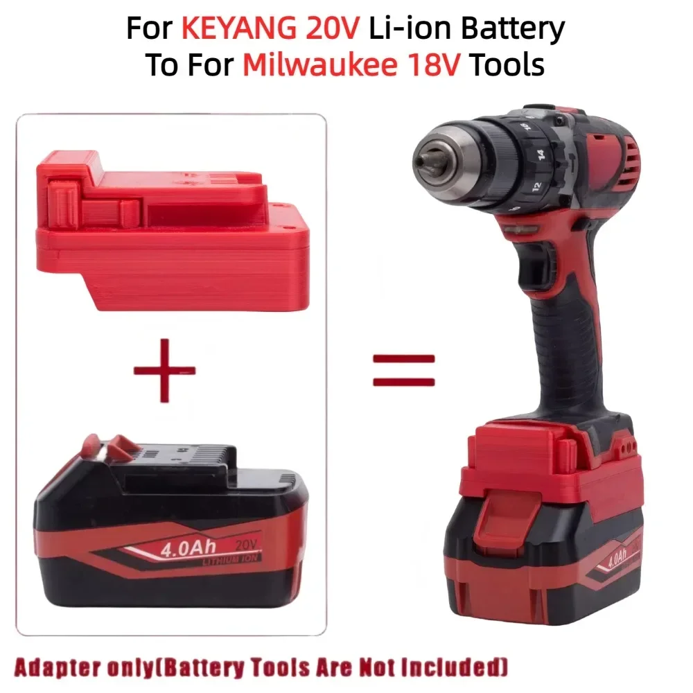 

Battery Adapter/Converter for KEYANG 20V Li-ion Battery Series To Milwaukee 18V Series Cordless Power Tools(Only Adapter)