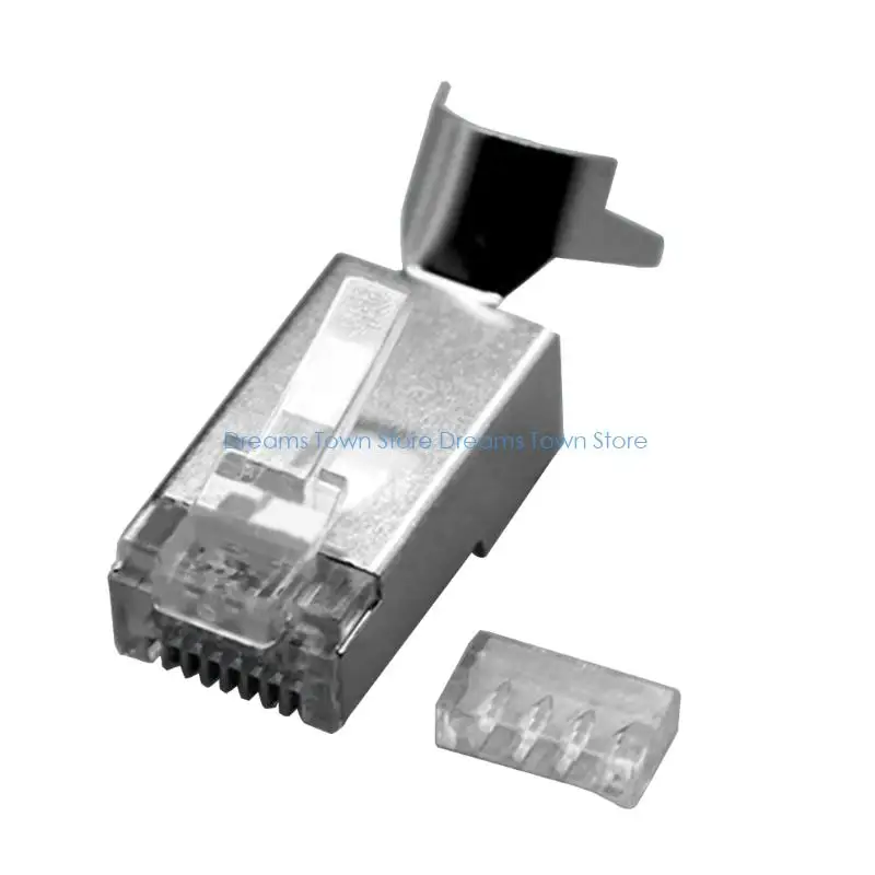 HX6A Enhanceds Conductivity CAT6A Shieldeds RJ45 Plugs With 50u Gold Contacts 3Prong Design For 10Gbps Performances