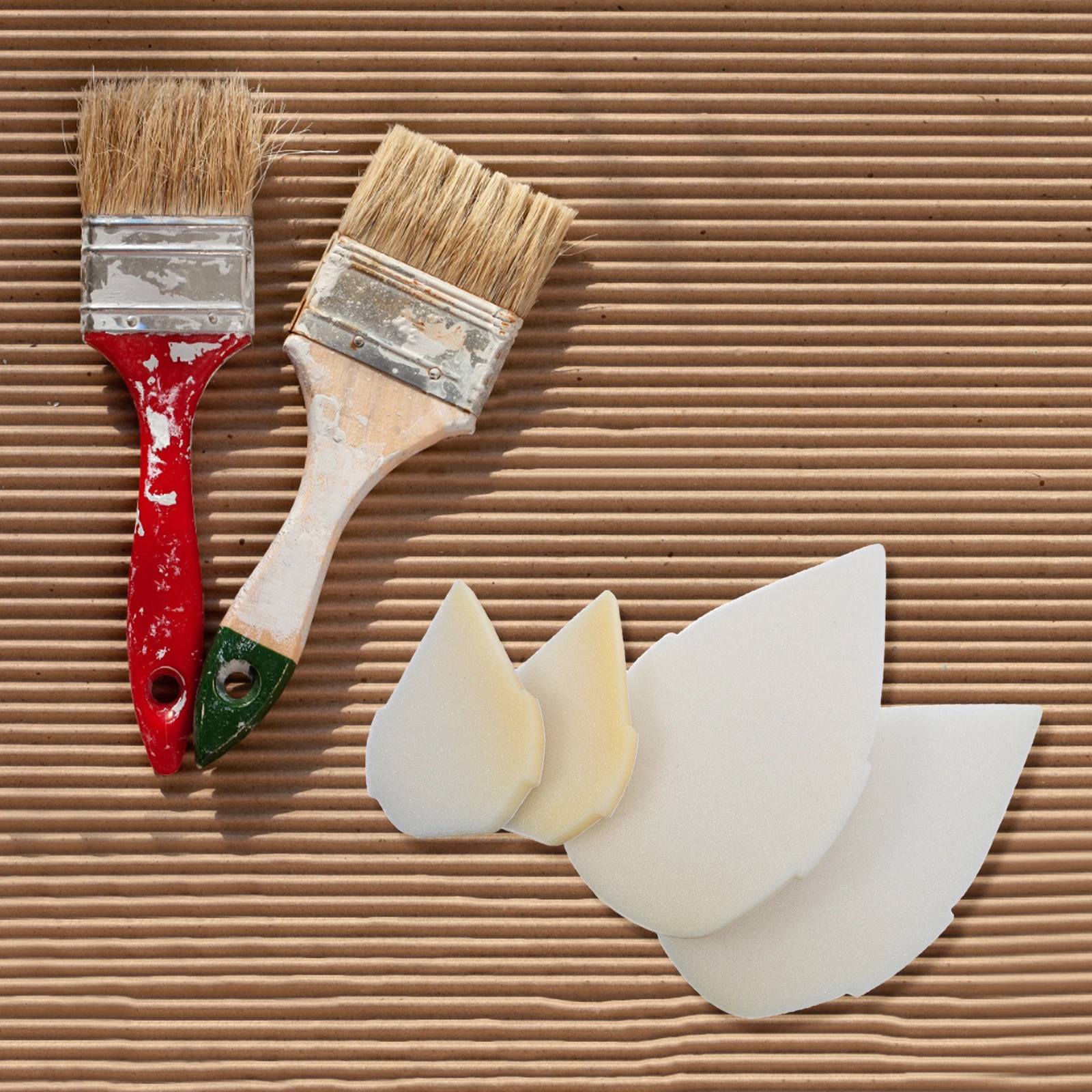 4Pcs Sponge Paint Brushes for Wall Painting Replaceable Washable Crafting Sponge Brushes Smooth Coverage Art Supplies Paint