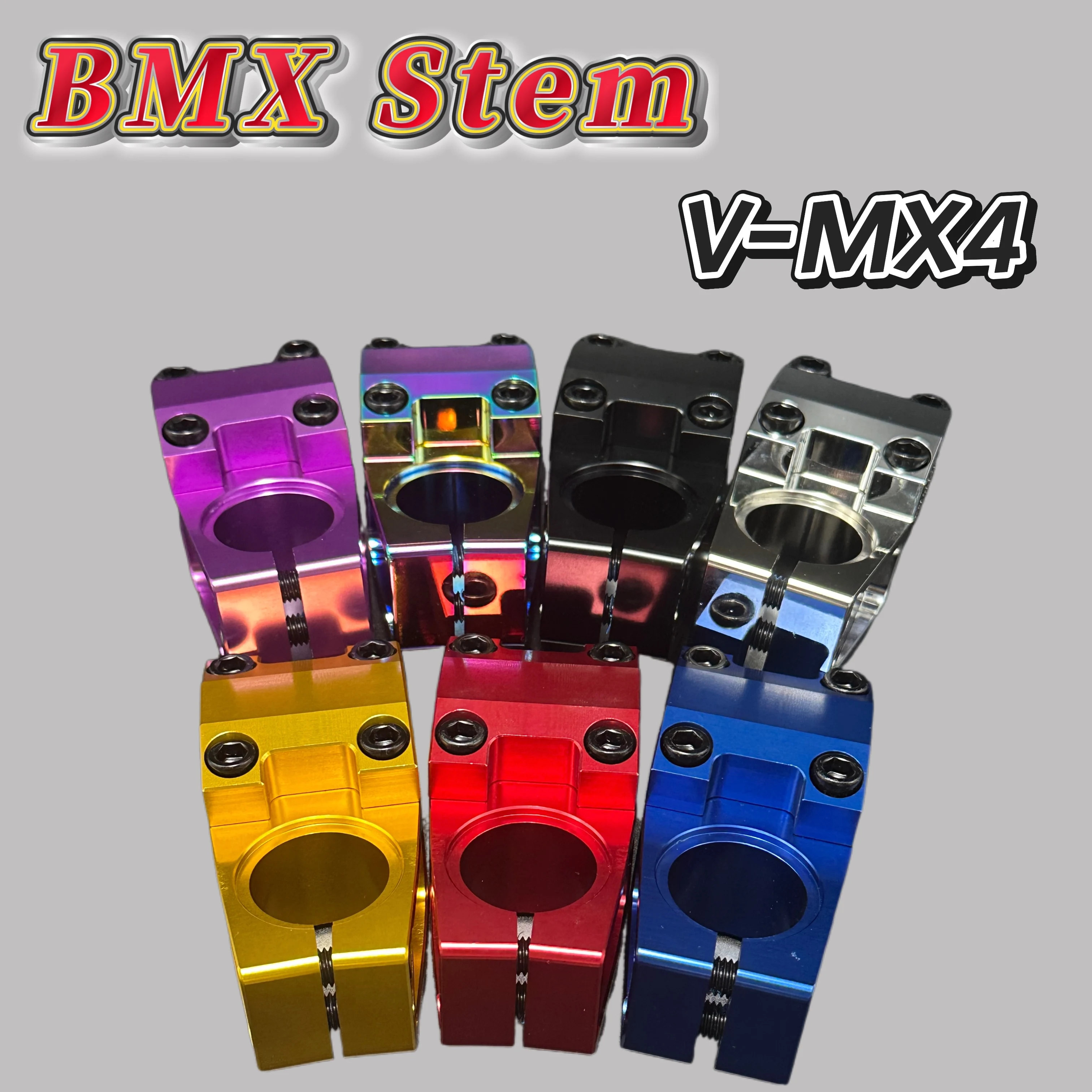 

BMX Stem CNC Aluminum Alloy V-MX4 22.2mm 28.6mm Bicycle Stem BMX Short Handlebar for Customized Bike Accessories NEW design