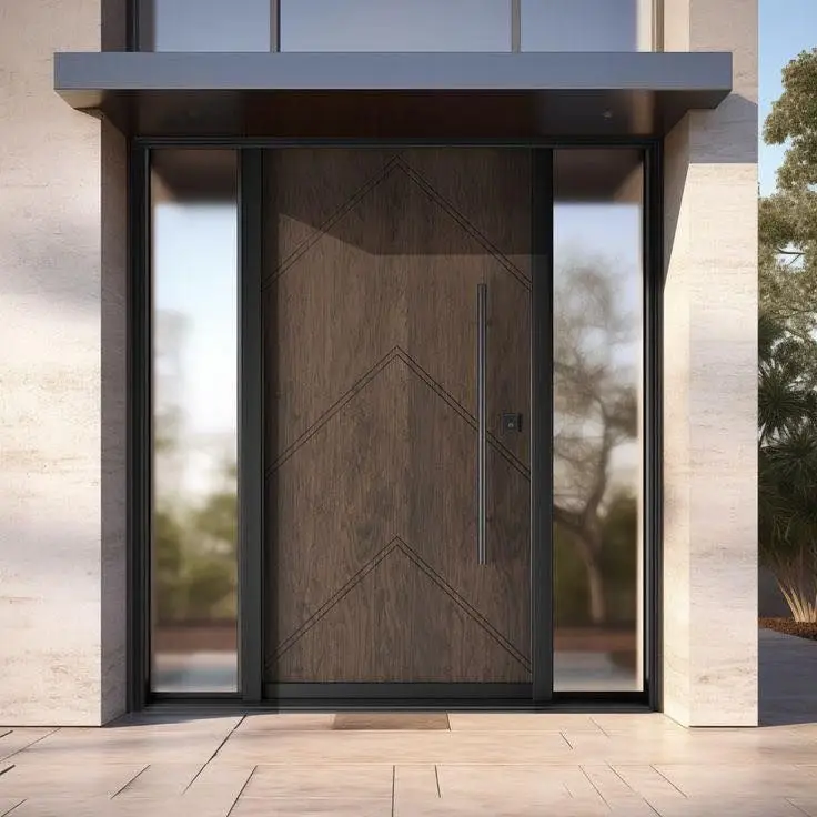 

Exterior Entry Door Artistic Patterns Weatherproof Finished Anti-Theft Swing Front Door Apartment Use Aluminum Entrance Doors