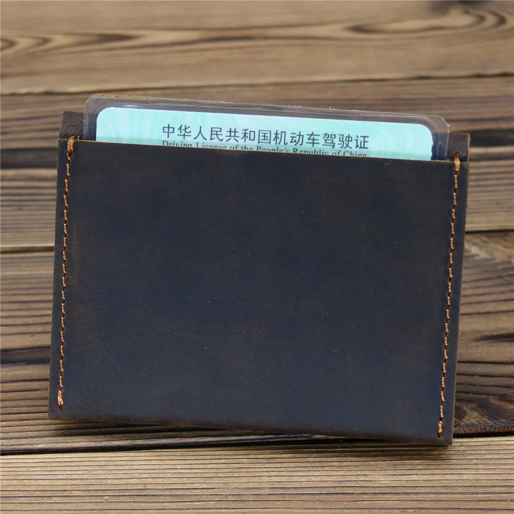 Card Holder Wallet for Men Genuine Leather First Layer Cowhide Anti-Theft Buckle Coin Purse Credit ID Card Holder Unisex