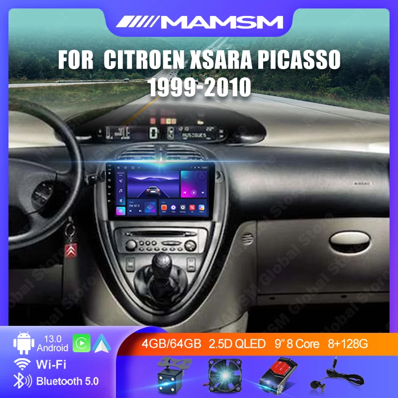 Android 12 For Citroen Xsara Picasso1999 - 2010 Car Radio Craplay Android Auto WiFi+4G DSP Car Multimedia Player Stereo GPS DVD