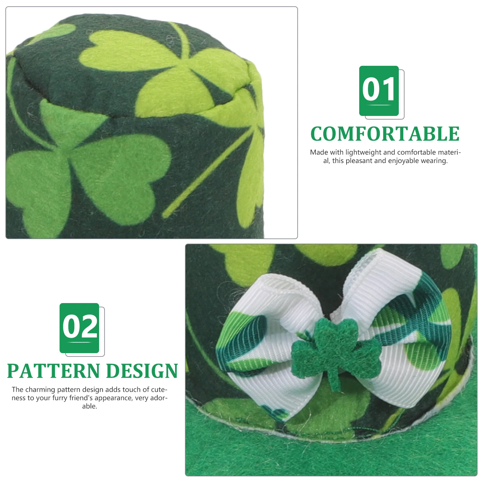 

Pet Hat Comfortable Lightweight St Patrick's Day Dog Cat Costume Shamrock Party Hat Cosplay Dog St Patrick's Day Costume