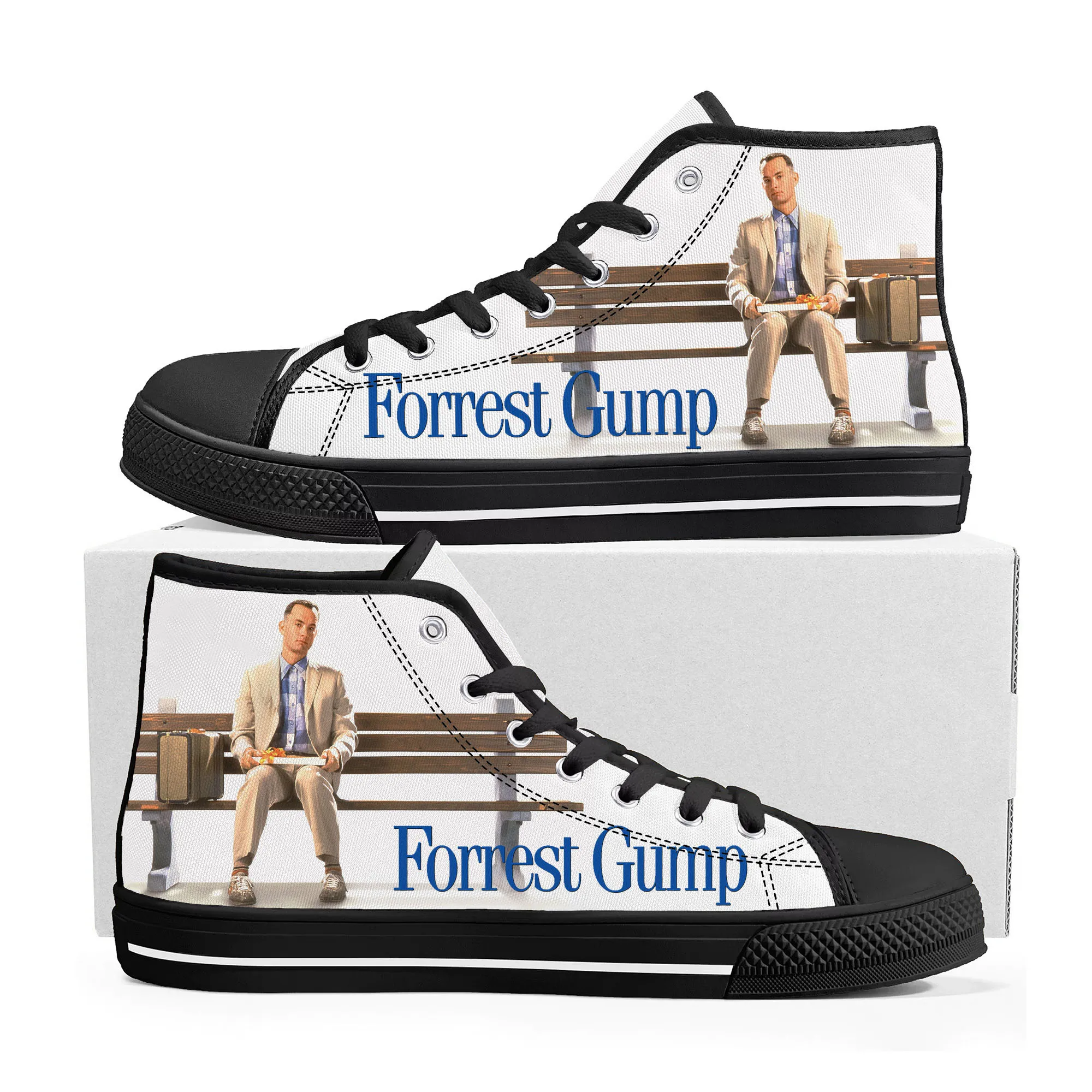 Forrest Gump Movie Tom Hanks High Top Sneakers Mens Womens Teenager Canvas Sneaker Casual Custom Made Shoes Customize DIY Shoe