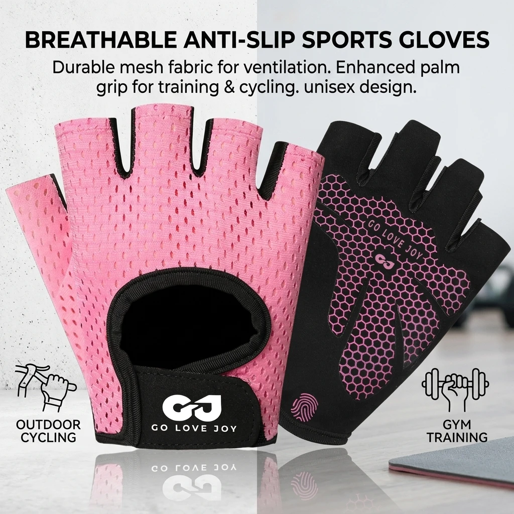 Professional Gym Fitness Breathable Anti-Slip Women Men Half Finger Summer Fishing Cycling Fingerless Gloves Female Bicycle Bike