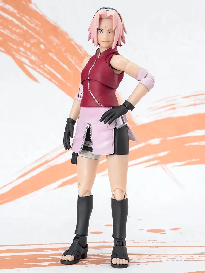 Original BANDAI Naruto Haruno Sakura Figure Top 99 Shippuden Anime Action Figurine PVC Collection Model Birthday Gifts Toys