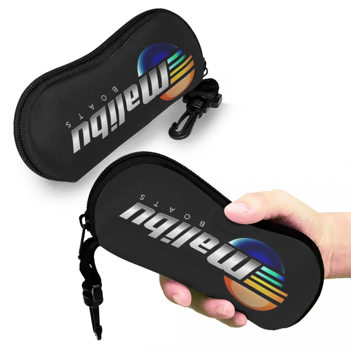 

Malibu Boats POCKET SIDE Shell Glasses Case Portable Sunglasses Box Women Men Soft Eyeglasses Bag Pouch