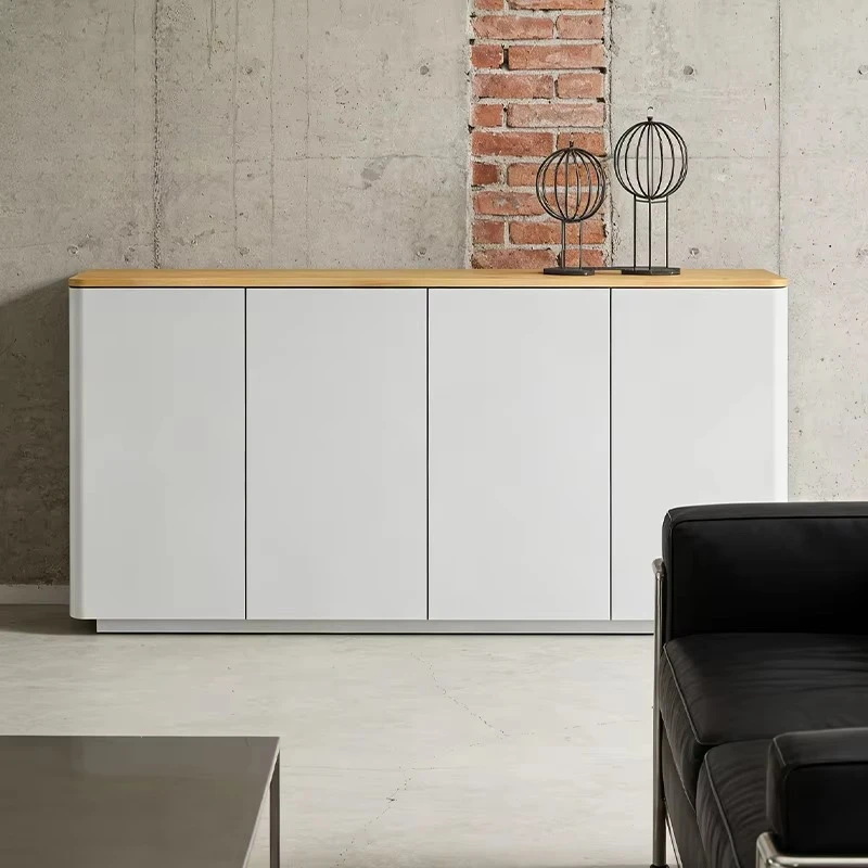 eo-Modern Buffet Cabinet Grey MDF Body Clean Lines Spacious Interior Compartment for Small Apartment Interior Setup Aparador^