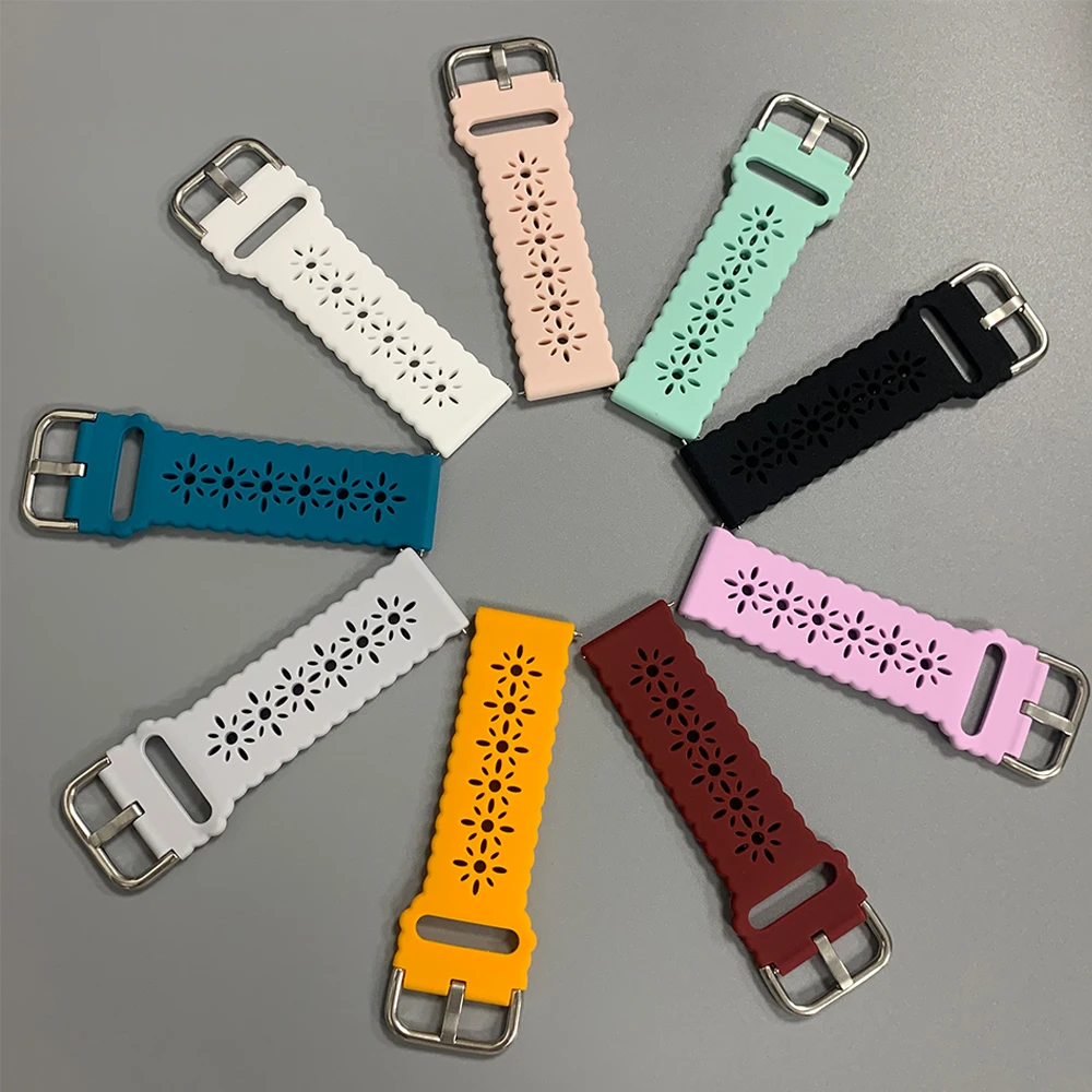 20/22 مللي متر سيليكون الفرقة ل Huami AMAZFIT BIP 6 5 نشط/التوازن 2 GTR/GTS 4 3 2e سوار ل Garmin Venu sq 2 3 الرياضة معصمه