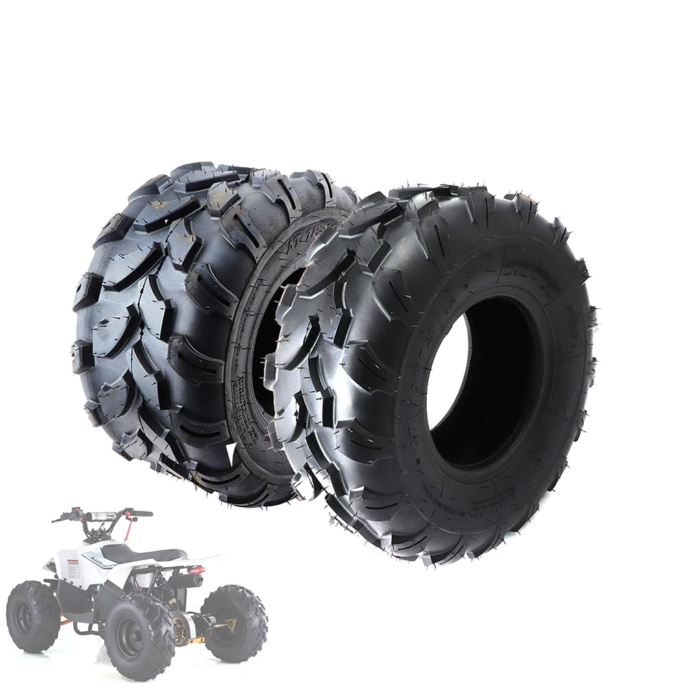 2 Pack ATV 19x7-8 Front 18x9.5-8 Rear Off-Road Tubeless Tires 4PR For 110cc 125cc Quad Go Kart Buggy UTV Golf Cart Lawn Mower