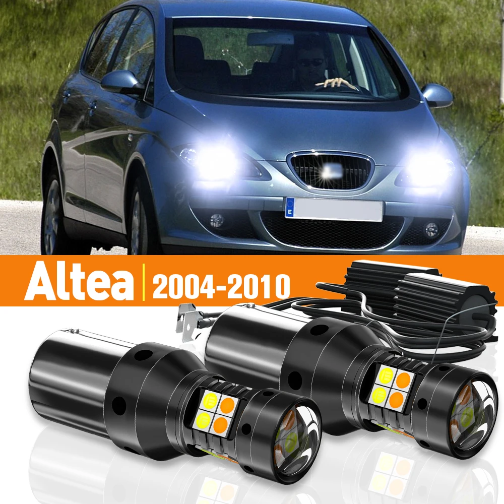 2pcs LED Dual Mode Turn Signal+Daytime Running Light DRL For Seat Altea XL 5P 2004-2010 2005 2006 2007 2008 Accessories Canbus