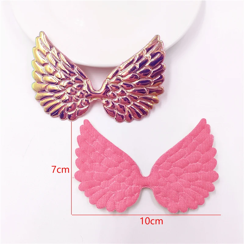 30Pcs Shiny Angel Wing Padded Applique For DIY Baby Hair Clip Hat Headwear Crafts Patches Decor Ornament Clothing Accessories