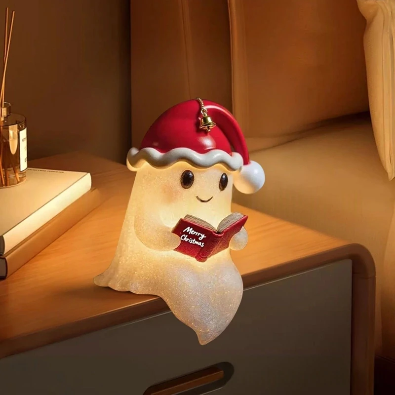 

Милая лампа для чтения книг с призраком, орнамент для любителей книг, ночник на Хэллоуин, очаровательный ночник с призраком для спальни, декор на Хэллоуин