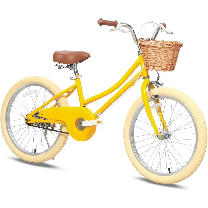 

Petimini Girls Bike with Basket for Kids,Bicycle with Bell Training Wheels