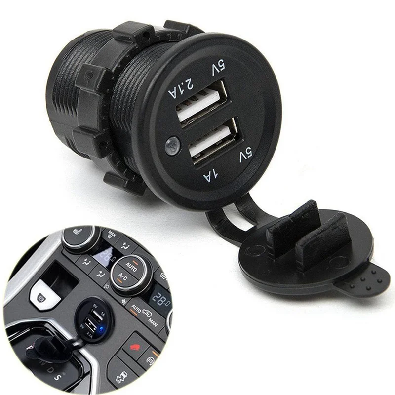 

M13K-2X 12V Dual USB Car Cigarette Lighter Socket Splitter Charger Plug Adapter Power