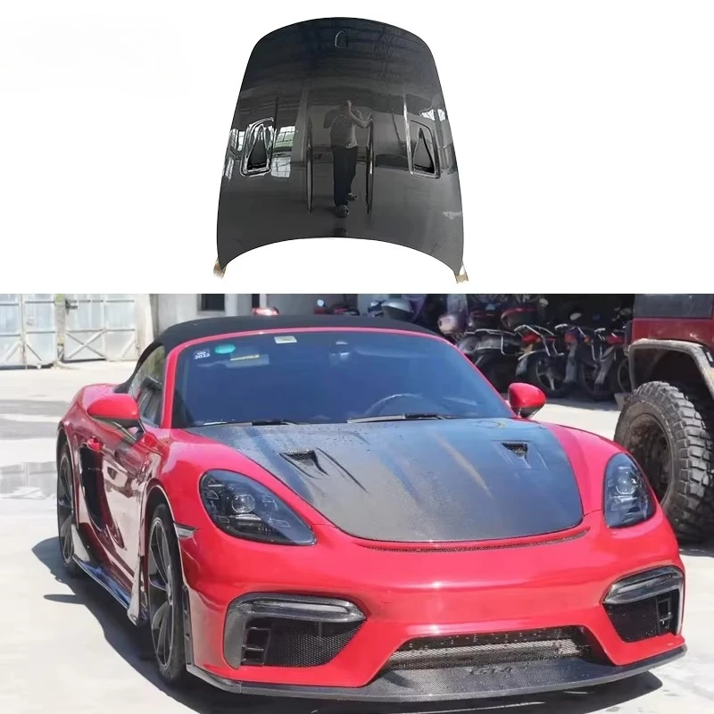 

718 982 Cayman Boxster GT4 Style High Quality Carbon Fiber Engine Bonnet Engine Hood Hood for 718 982