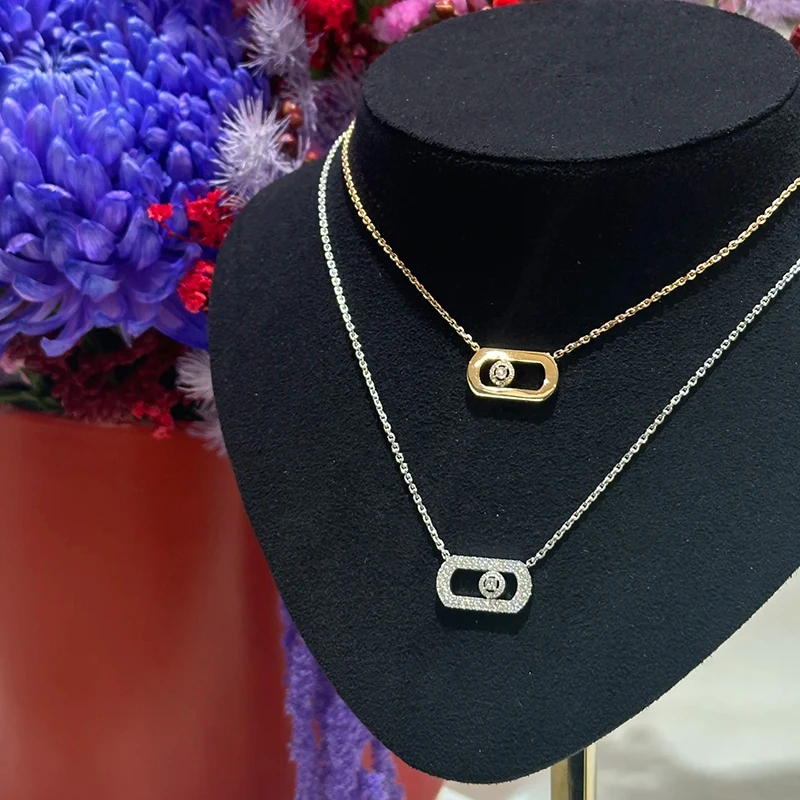 

MXK Fashion Jewelry S925 Silver Classic Slide Necklace Exquisite Women's High-end Luxury Accessories Party Valentine's Day Gift